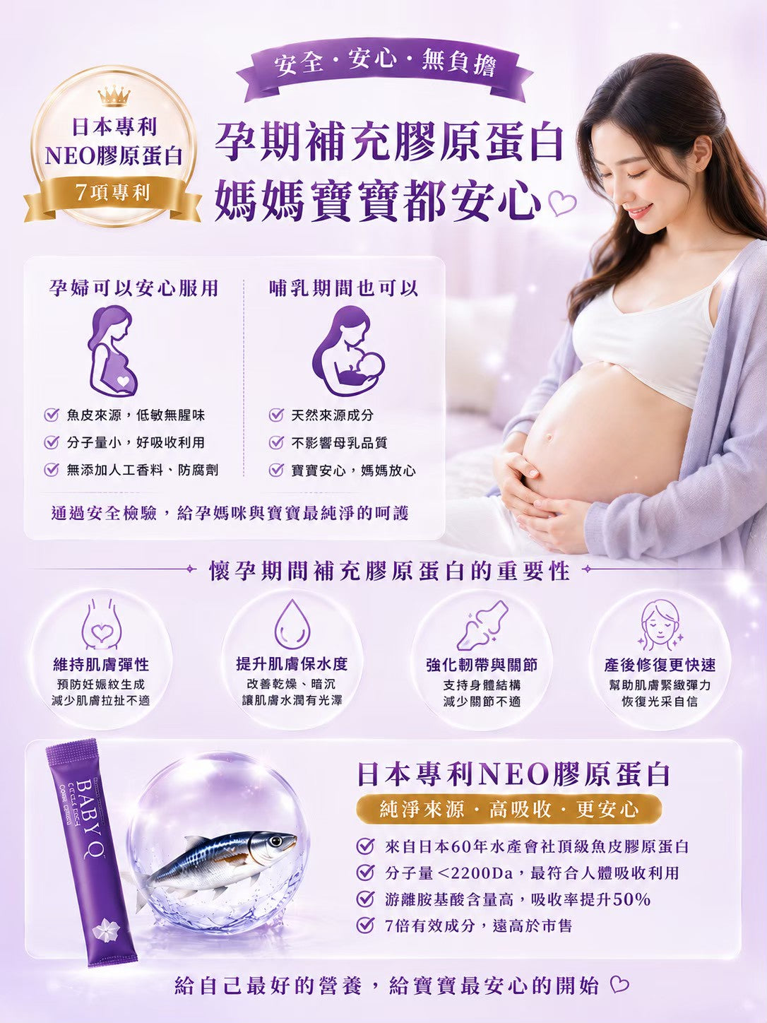 【365 Pick Select 店主私心推介】K.C WIN-WIN BABY Q 膠原蛋白粉 (20包/盒) ｜日本 14 項專利｜零腥味百香果風味｜孕婦哺乳安心飲用