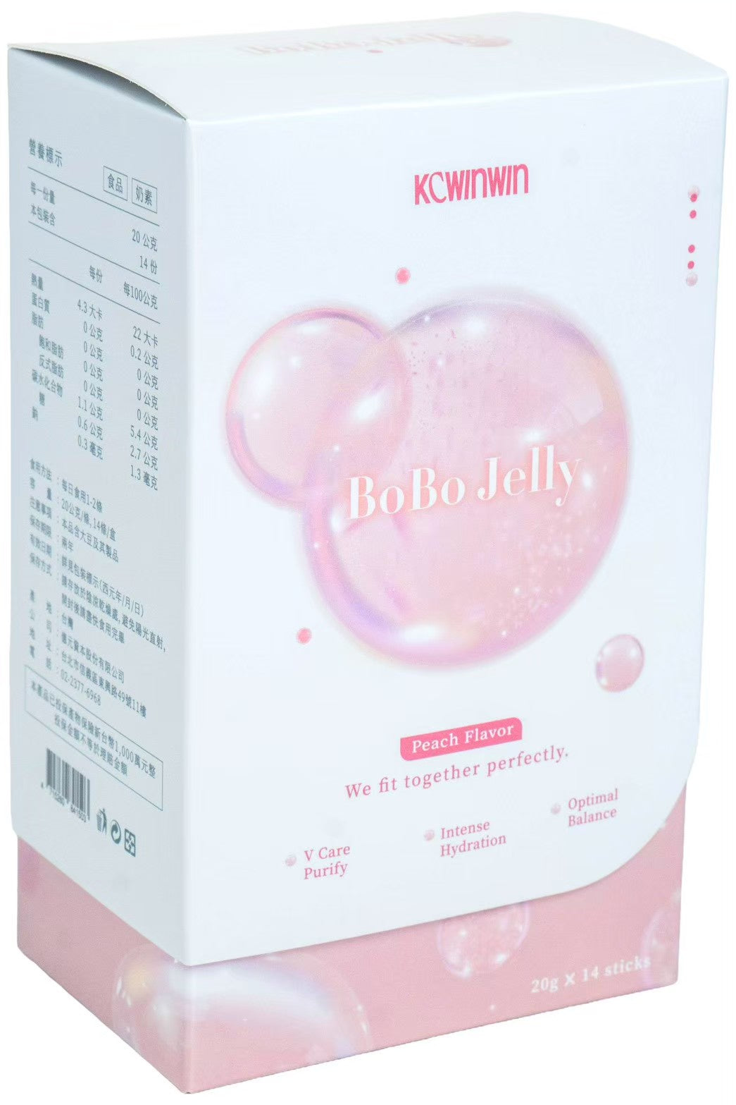 【365 Pick Select | 店主親自實測】KCWINWIN 啵啵爆水凍 BoBo Jelly (水蜜桃風味) - 告別反覆感染！私密斷尾 x 調節經期 雙效保養 (14條/盒)