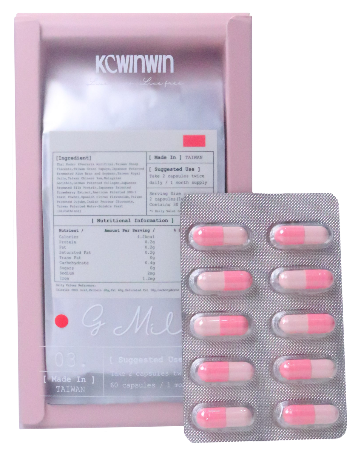 【365 Pick Select 店主強推｜現貨直送】KCWINWIN Gmilk 享柔動植物雙效美胸膠囊 (60粒)